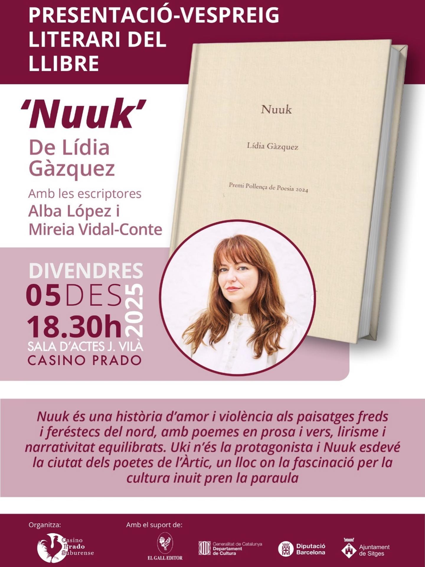 Presentació de 'Nuuk',  de Lídia Gázquez, que va rebre el Premi Pollença de Poesia 2024