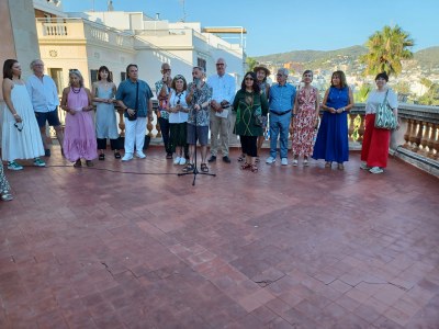 inauguració Expo Aiguacuit - Albert Llobet- artistes i regidor agost 2024 .jpeg