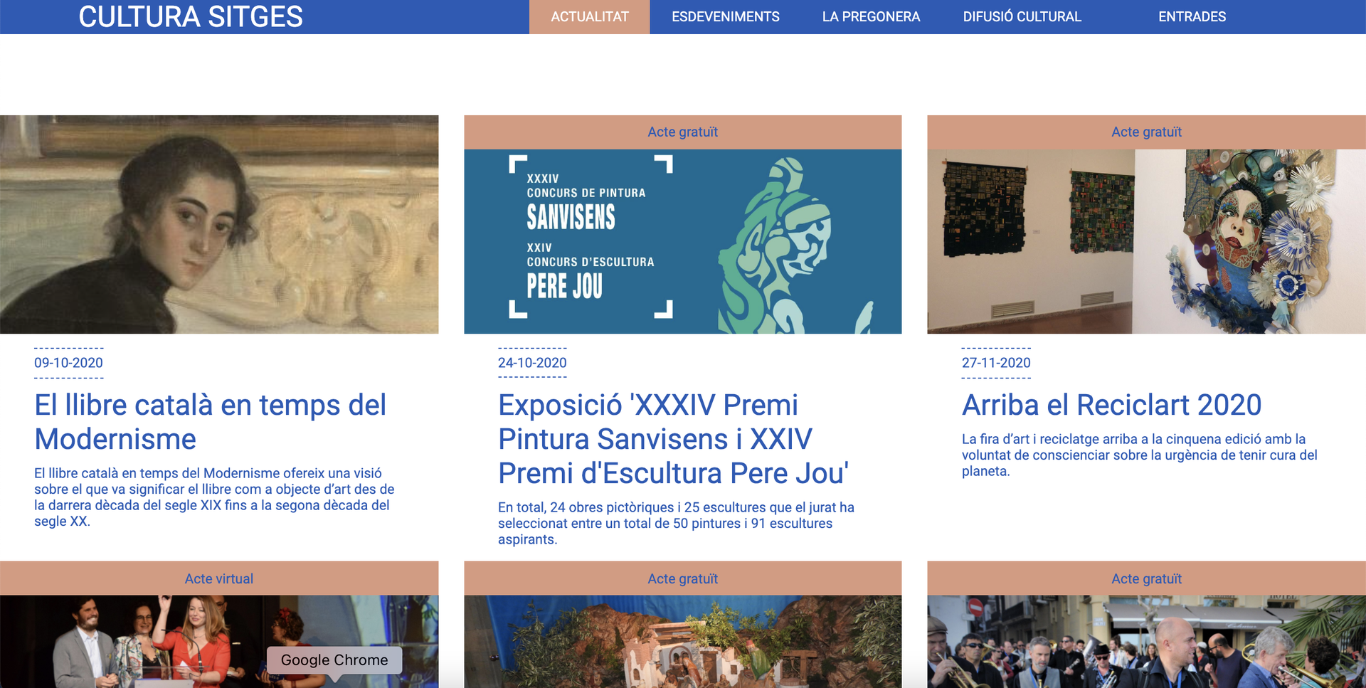 El nou web Cultura Sitges, punt de trobada de l’activitat pública, privada i associativa