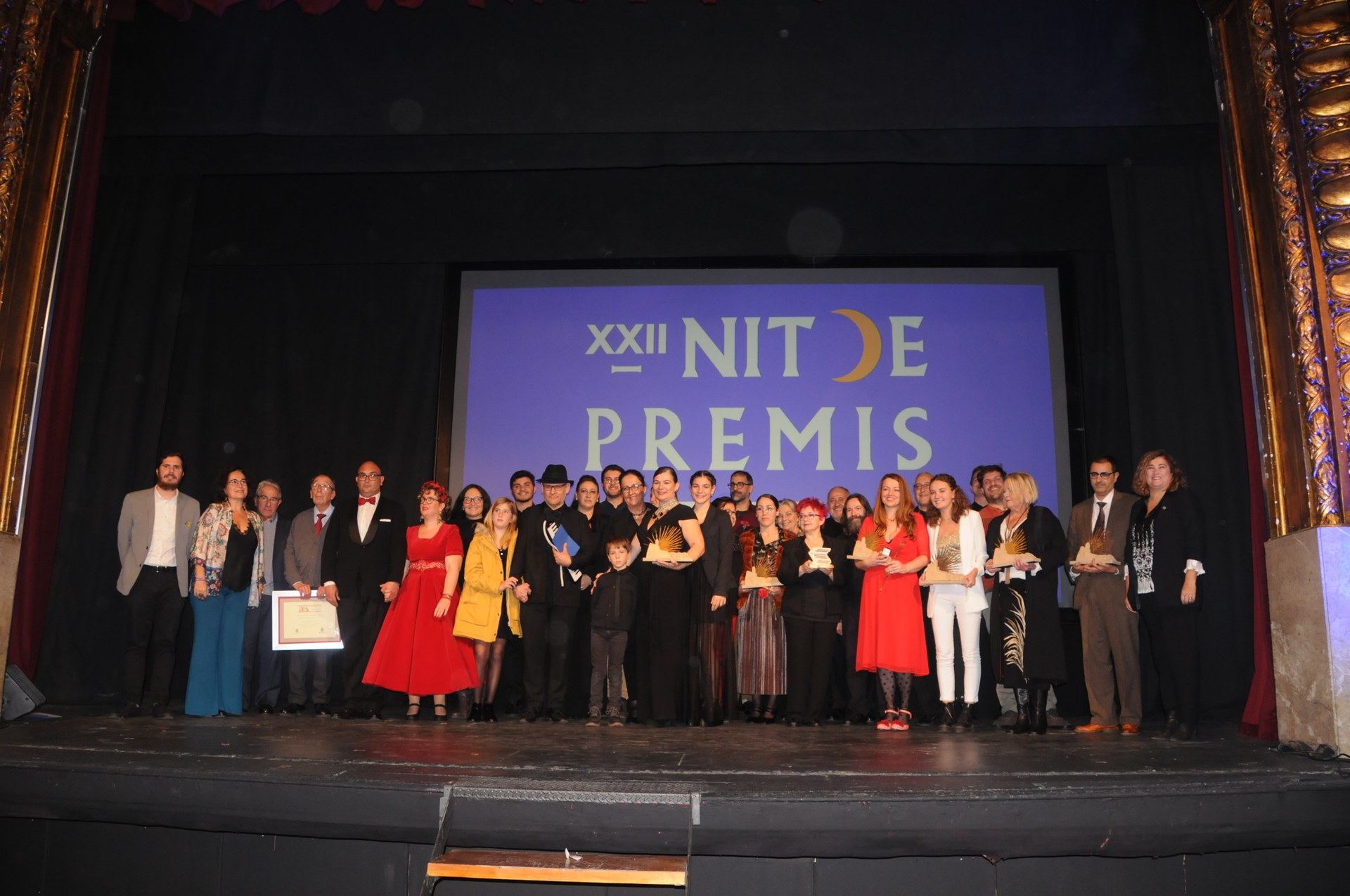 Fotografia de família de la XXII Nit de Premis Sitges