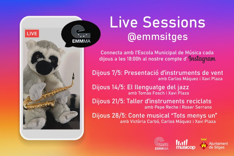 L’Escola Municipal de Música de Sitges estrena aquest mes de maig petites sessions musicals en directe a Instagram