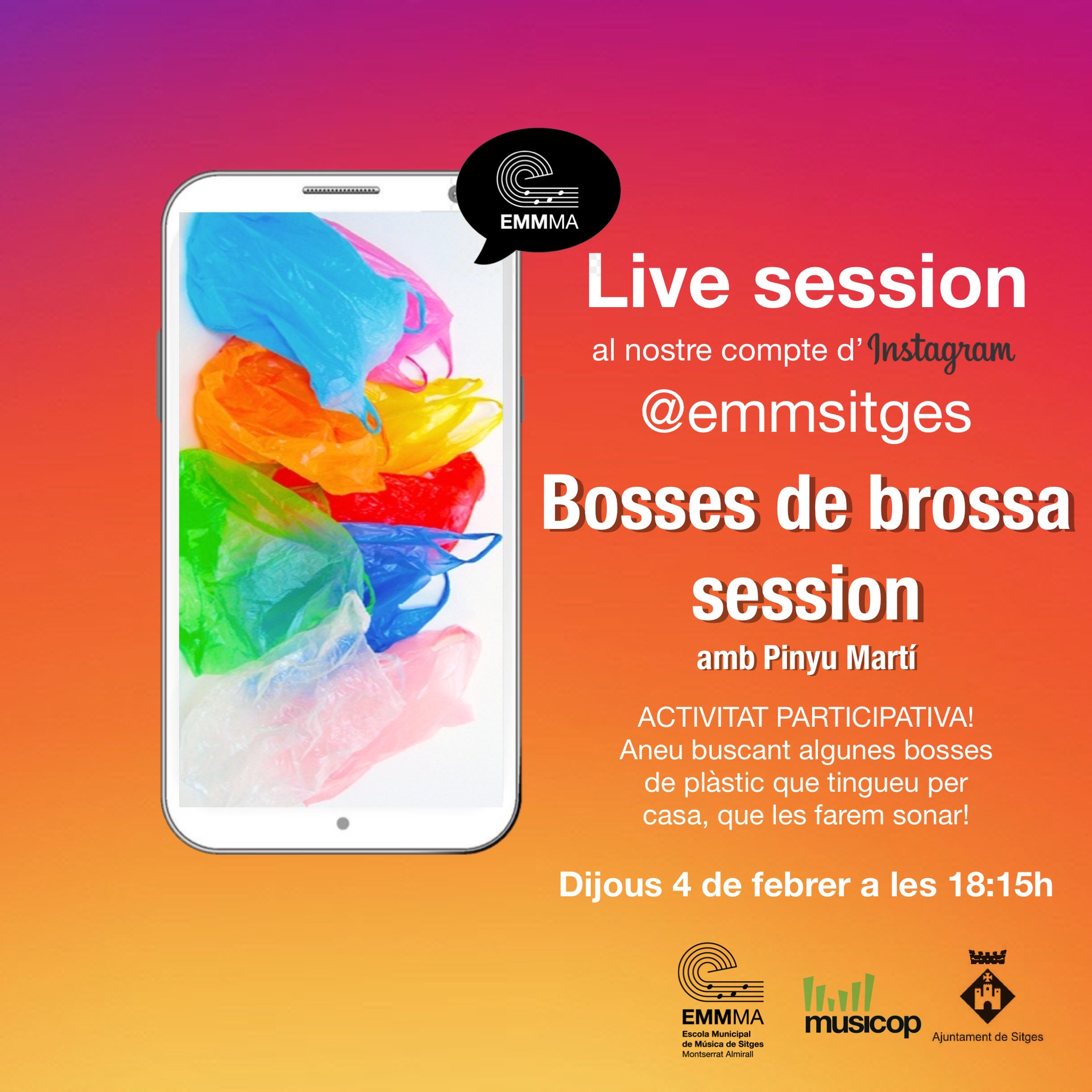 L’Escola Municipal de Música estrenarà l’activitat ‘Bosses de Brossa Session’