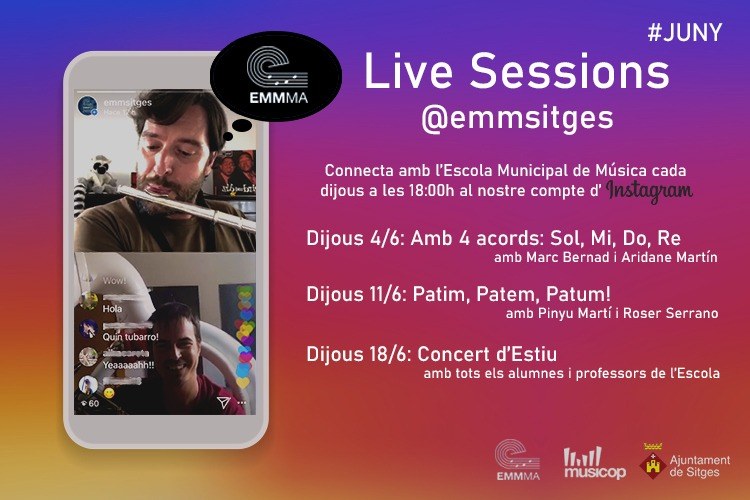 Les Live Sessions de l’Escola Municipal de Música de Sitges continuen al mes de juny