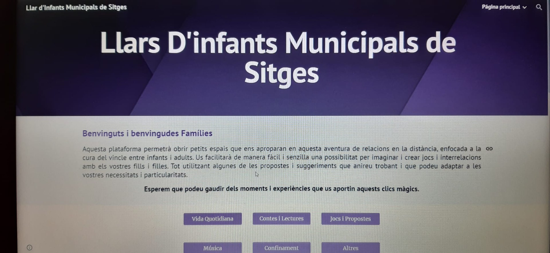 Les llars d’infants públiques de Sitges posen a l’abast de les famílies una plataforma digital amb material i recursos didàctics i lúdics