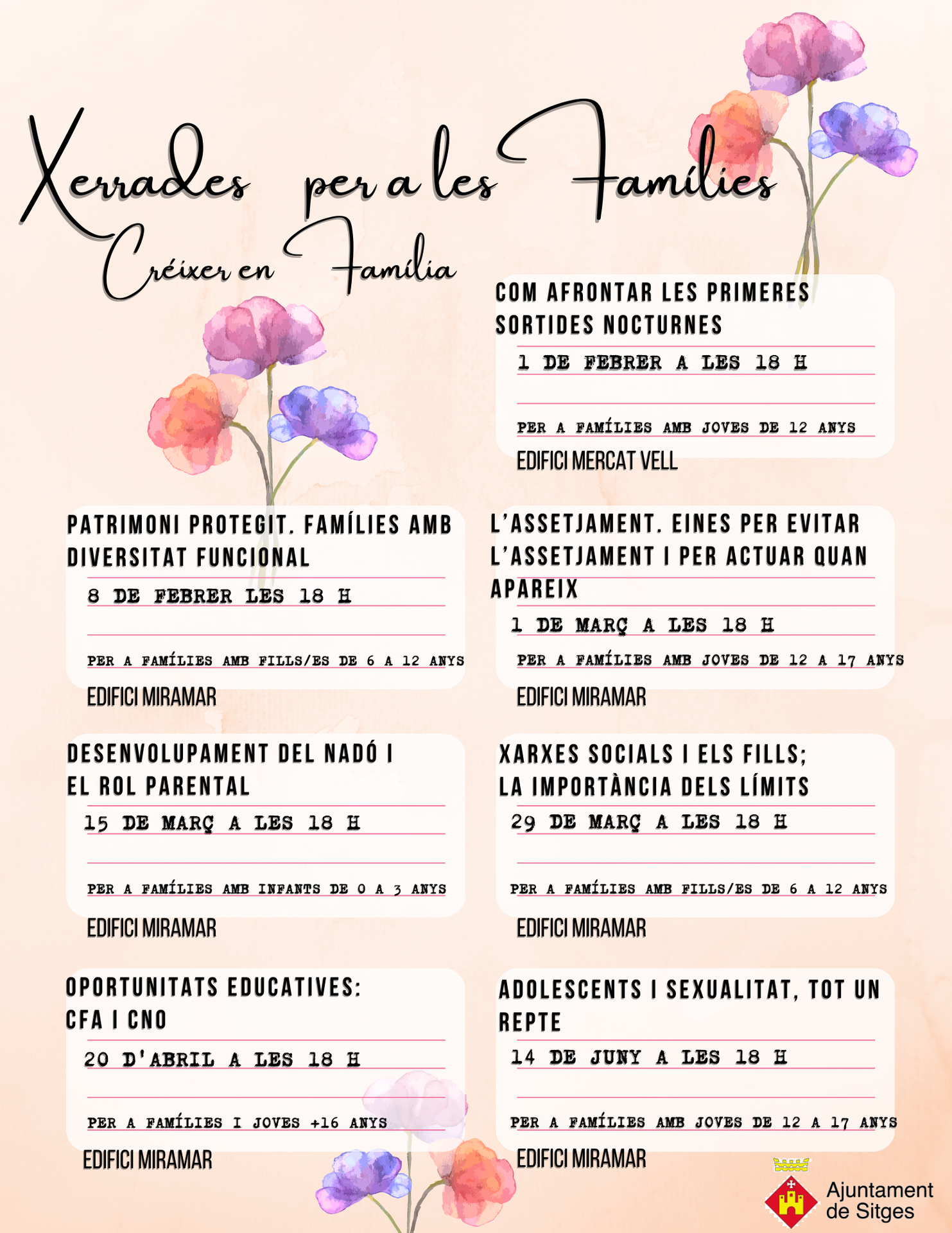 Torna el cicle de xerrades ‘Créixer en família’