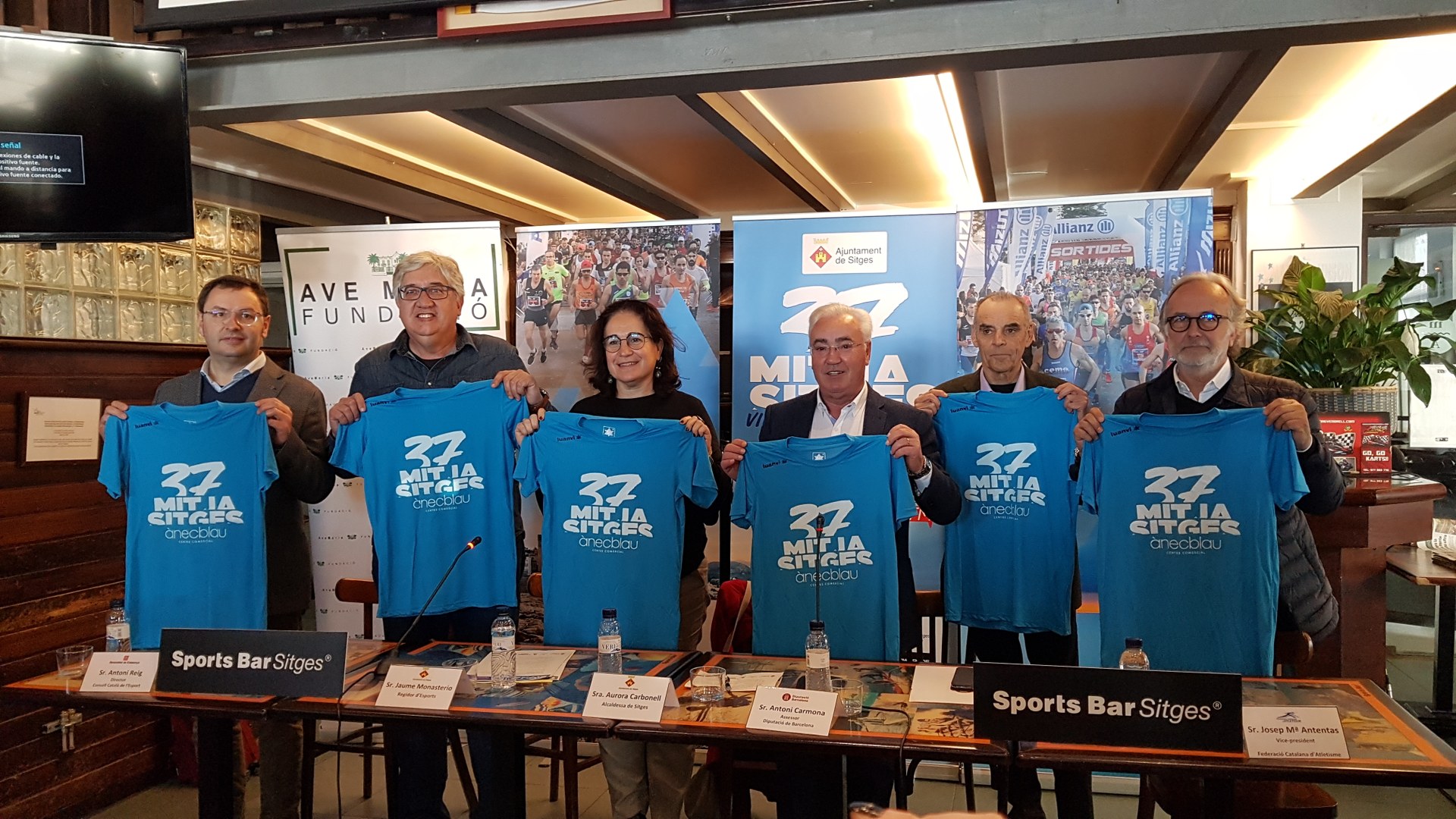 Imatge de la presentació, aquest dimecres 8 de gener, a l'Sports Bar Sitges