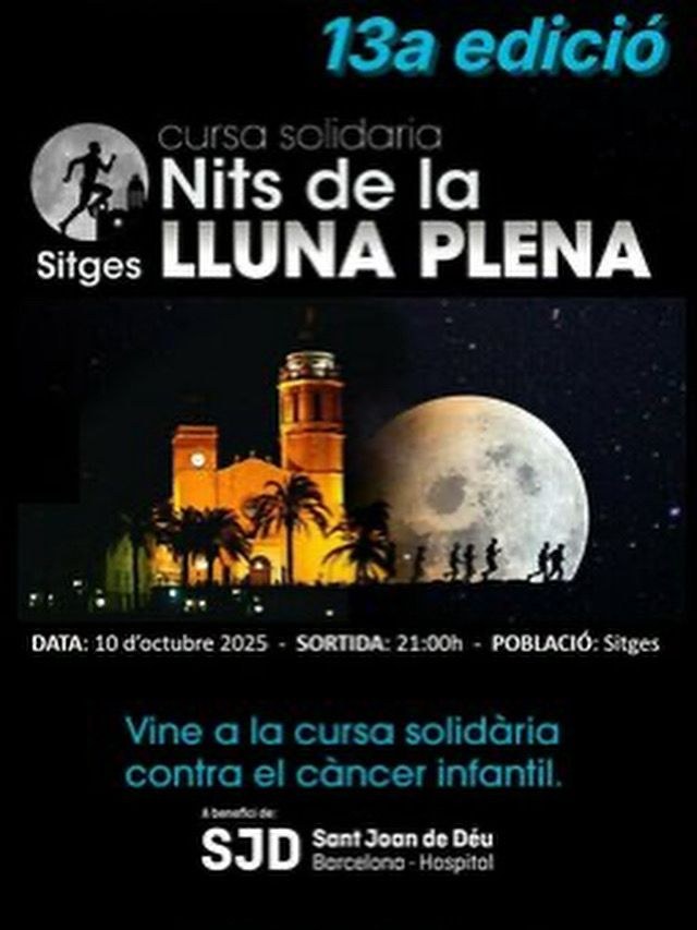 La Cursa de les Nits de la Lluna Plena torna a Sitges per lluitar contra el càncer infantil