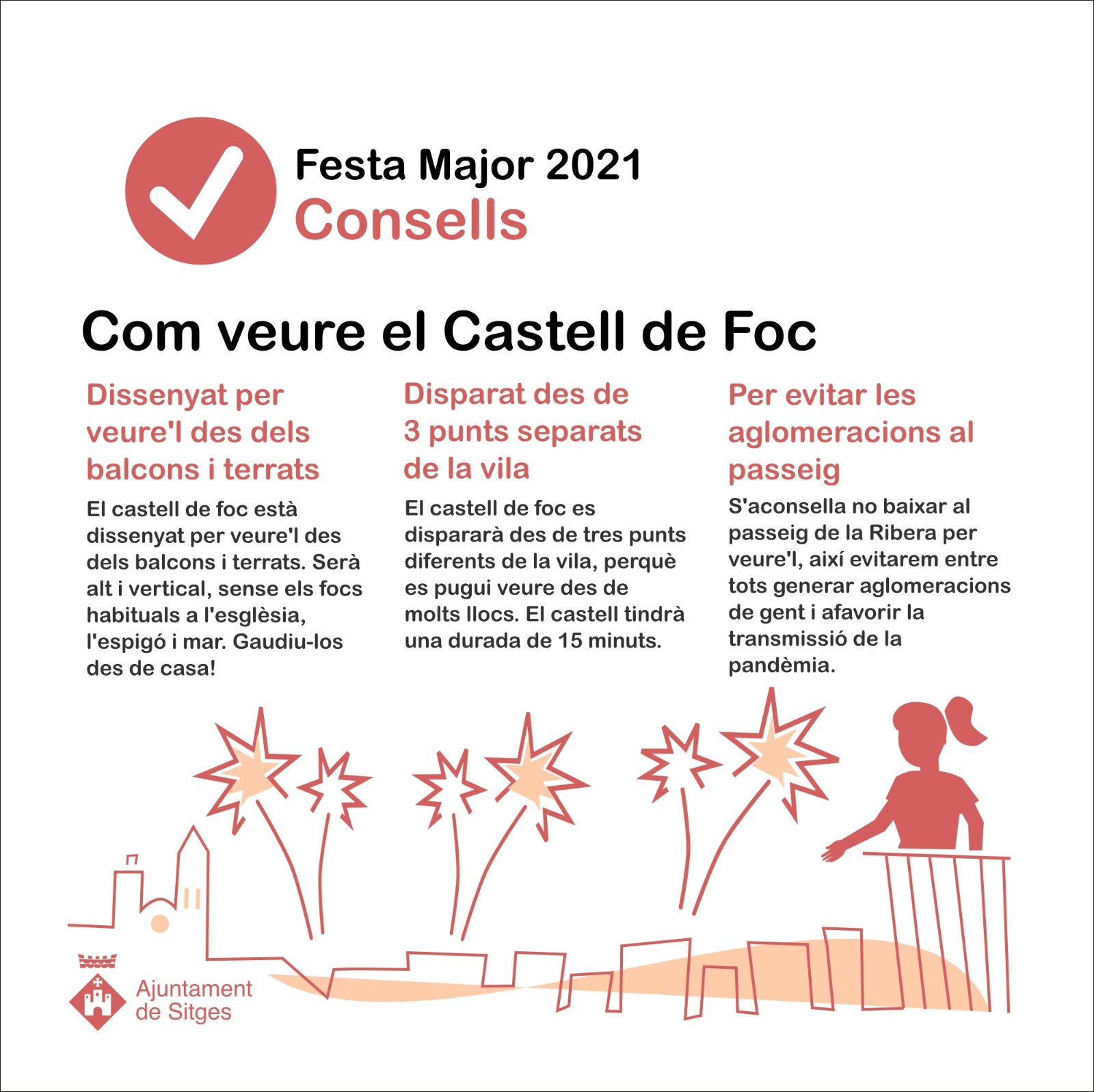 El Castell de Foc de Sitges 2021 es llençarà des de diferents punts de la vila