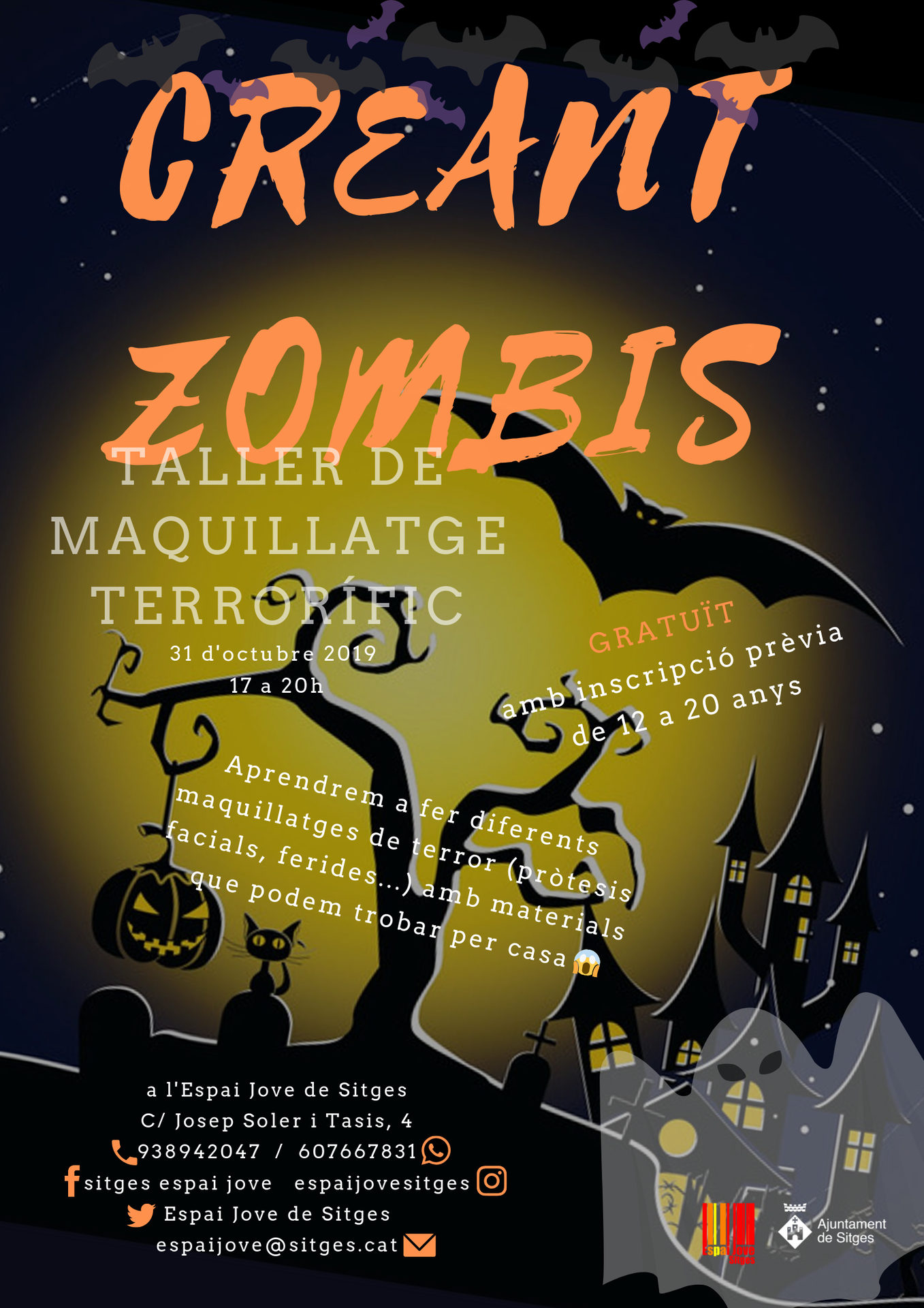 L’Espai Jove organitza el 31 d'octubre el taller de maquillatge terrorífic ‘Creant Zombies’ a l'Espai Jove