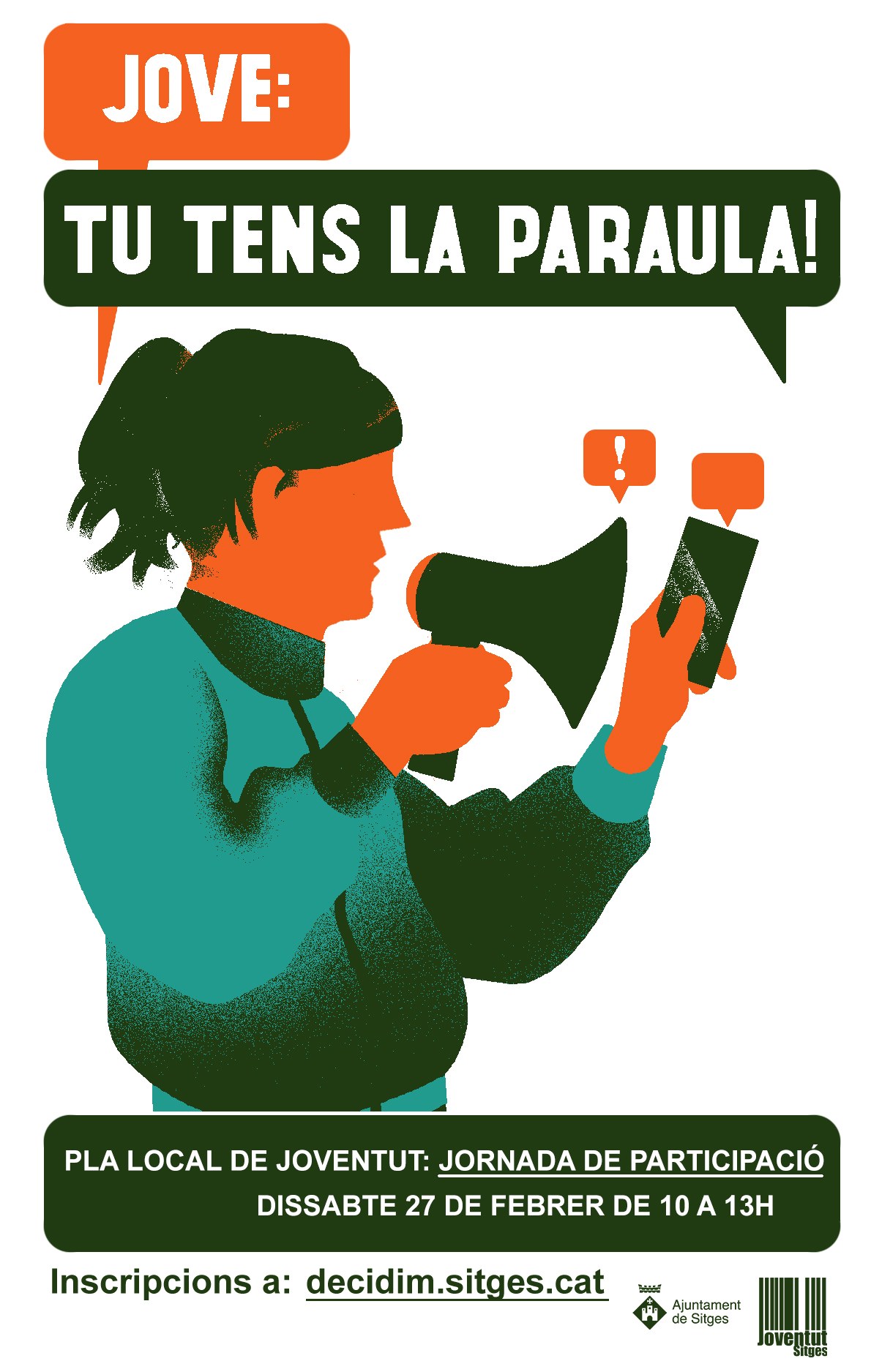La regidoria de Joventut convoca la jornada participativa ‘JOVE: tu tens la paraula!’ per recollir les opinions d’aquest col·lectiu