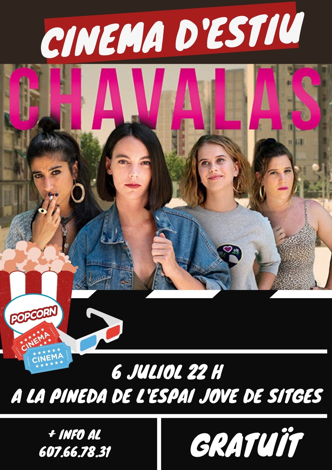 La regidoria de Joventut projectarà cinema d’estiu gratuït a la platja de la Fragata i a l’exterior de l’Espai Jove