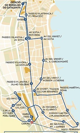 Canvis en la ruta de la L2 del transport urbà a Sitges