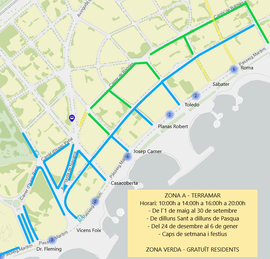El Vinyet i Terramar estrenen la reordenació dels aparcaments vora el Passeig marítim